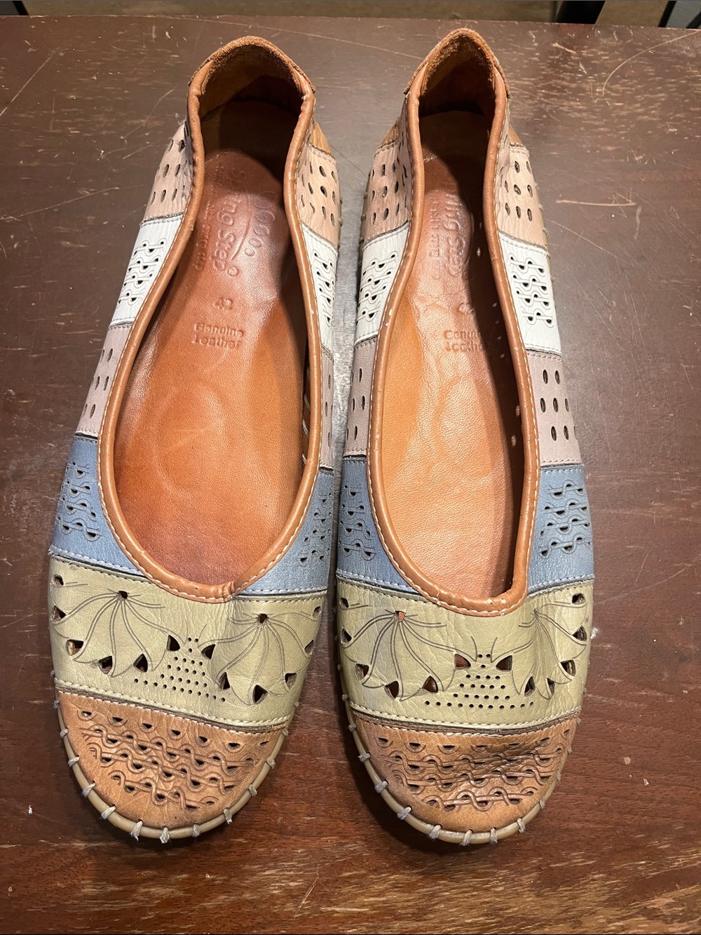 Spring Step Comfortable Multicolor Leather Women's Slip-On Flats